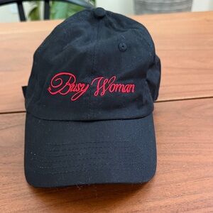 Busy Woman Embroidered Black Baseball Cap